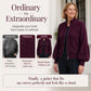 Women's Lantern Sleeve Zip-Up Knit Sweater – Elegant Sleeves, Cozy Fit, Everyday Style
