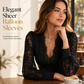 🌸Hot Sale 50% OFF💖Women's Deep V-Neck Lace Long Sleeve Top