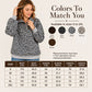 🌸Hot Sale 50% OFF💖Women's Leopard Print Quarter-Zip Sweatshirt