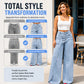 🔥HOT SALE 50% OFF🎁Women's Trendy Asymmetric Overlap Wide-Leg Jeans