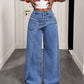 🔥HOT SALE 50% OFF🎁Women's Trendy Asymmetric Overlap Wide-Leg Jeans