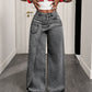 🔥HOT SALE 50% OFF🎁Women's Trendy Asymmetric Overlap Wide-Leg Jeans