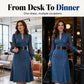 👗 Cinched Waist, Sheer Sleeve Detail | Women's Slimming Denim Dress