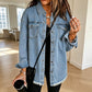👚 50% OFF NOW! 💙 Women's Raw Edge Ripped Denim Jacket – Street Fashion, Multiple Pockets & Easy to Pair ✨