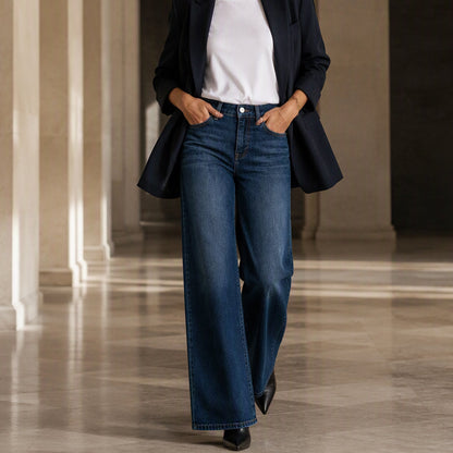 🌸Hot Sale 50% OFF💖Women's High-Rise Wide-Leg Stretch Jeans