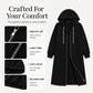 Women's Casual Longline Zip-Up Hooded Jacket