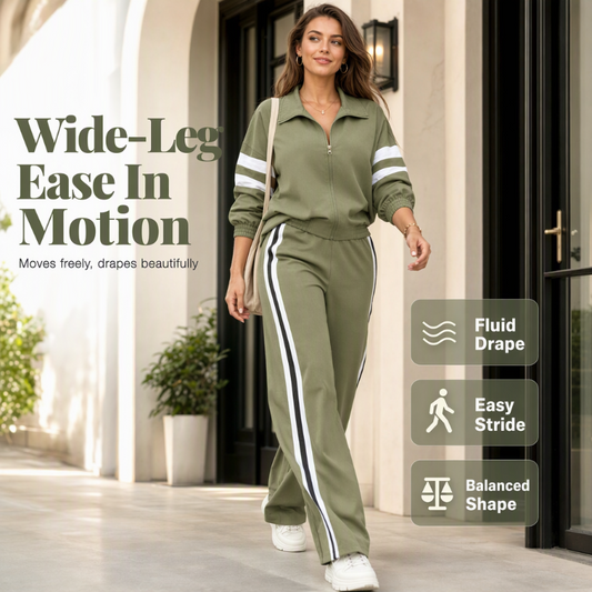 🌸Hot Sale 50% OFF💖Women's Casual Sweatshirt and Wide-Leg Pants Set