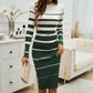 💃Bodycon Fit, Confident Curves🧶 Women's Striped Knit Dress – Hugs Your Silhouette, Flattering & Polished ✨