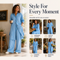 👖 Women's Striped Longline Shirt & Wide-Leg Pants Set – Effortless Style in One Set ✨
