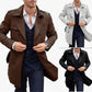 🧥Classic Lapel, Double-Breasted Elegance👔 Men's Double-Breasted Lapel Coat – Solid Color Cut & Refined Buttons ✨