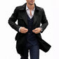 🧥Classic Lapel, Double-Breasted Elegance👔 Men's Double-Breasted Lapel Coat – Solid Color Cut & Refined Buttons ✨