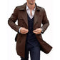 🧥Classic Lapel, Double-Breasted Elegance👔 Men's Double-Breasted Lapel Coat – Solid Color Cut & Refined Buttons ✨