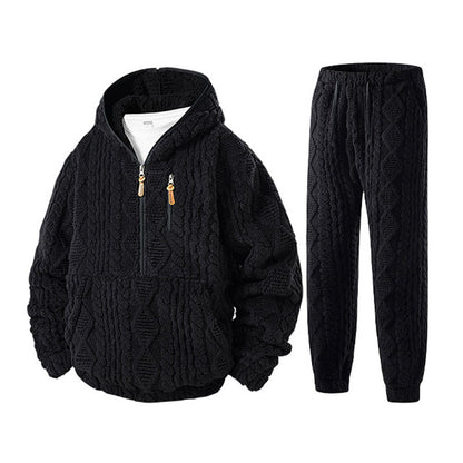 Men's Cosy Cable Knit Hooded Set — Winter 🧥