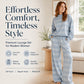 Women's Striped Mock Neck Top & Wide-Leg Pants Set