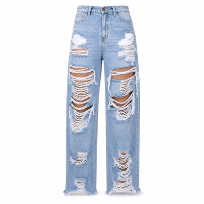 🌸Hot Sale 50% OFF💖Women's Distressed Ripped Straight Leg Denim Jeans