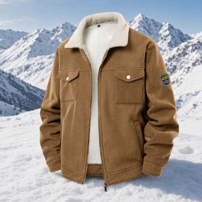 Warm corduroy jacket for men in winter