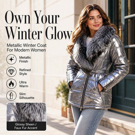 🌸Hot Sale 50% OFF💖Women's Padded Jacket With Faux Fur Collar