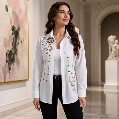 🌸Hot Sale 50% OFF💖Women's Floral Printed Long Sleeve Shirt