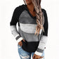 🌸Hot Sale 50% OFF💖Women's Color Block Hollow-Out Knit Hoodie