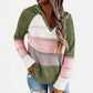 🌸Hot Sale 50% OFF💖Women's Color Block Hollow-Out Knit Hoodie
