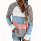 🌸Hot Sale 50% OFF💖Women's Color Block Hollow-Out Knit Hoodie
