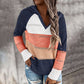 🌸Hot Sale 50% OFF💖Women's Color Block Hollow-Out Knit Hoodie