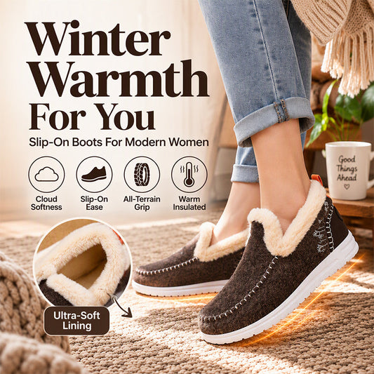 ❄️👢 Women's Winter Ankle Boots: Non-slip, Warm Faux Fur Lining, All-Day Comfort