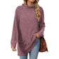 Women’s Loose-Fit Mock Neck Long-Sleeve T-Shirt