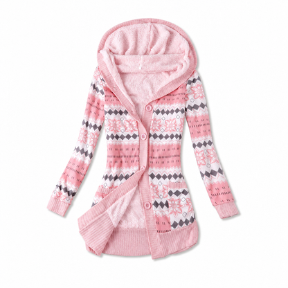 🌸Hot Sale 50% OFF💖Women's Mid-Length Hooded Knit with Cotton Lining