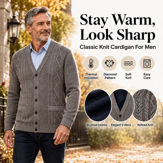 Hot Sale 50% OFF🔥Men's Classic Thermal Cardigan Sweater