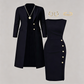 Women's Elegant Long Blazer & Sleeveless Dress Set