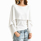 🌸Hot Sale 50% OFF💖Women's Chic Mock 2-Piece Draped Shawl Top