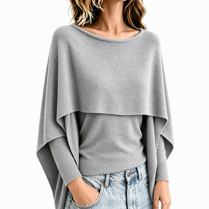 🌸Hot Sale 50% OFF💖Women's Chic Mock 2-Piece Draped Shawl Top
