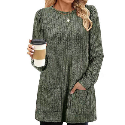 🌸Hot Sale 50% OFF💖Women's Cozy Mid-Length Ribbed Knit Top