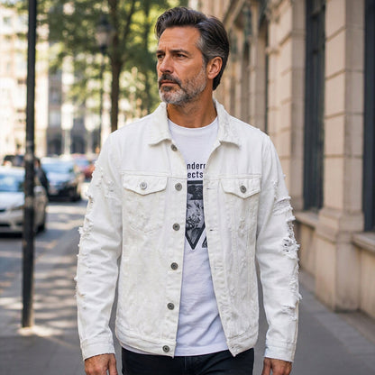 Men's Chic Versatile Distressed Denim Jacket
