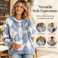 💖Black Friday Mega Deal – 50% off!💖Women's Casual Argyle Hooded Sweater