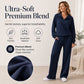 🖤Black Friday Sale:50% OFF🖤 ☁️ Women's Half-Zip Lapel Top and Wide-Leg Pants Set