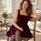 ✨ Women's Square Neck Sleeveless Velvet Dress – Flattering Fitted Waist, Feminine A-Line Flared Skirt & Soft, Luxurious Texture for a Beautifully Chic Look from Date Nights to Special Occasions! 💕