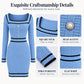 💖Black Friday Mega Deal – 50% off!💖Women's Elegant Square Neck Knit Bodycon Dress