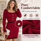 💖Black Friday Mega Deal – 50% off!💖Women's Elegant Square Neck Knit Bodycon Dress
