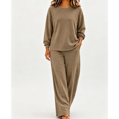 🌸Hot Sale 50% OFF💖Women's Relaxed Top & Wide Leg Pants 2-Piece Set