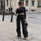 🌸Hot Sale 50% OFF💖Women's High-Waisted Stretch Denim Cargo Pants