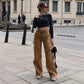 🌸Hot Sale 50% OFF💖Women's High-Waisted Stretch Denim Cargo Pants