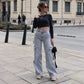 🌸Hot Sale 50% OFF💖Women's High-Waisted Stretch Denim Cargo Pants