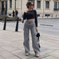 🌸Hot Sale 50% OFF💖Women's High-Waisted Stretch Denim Cargo Pants