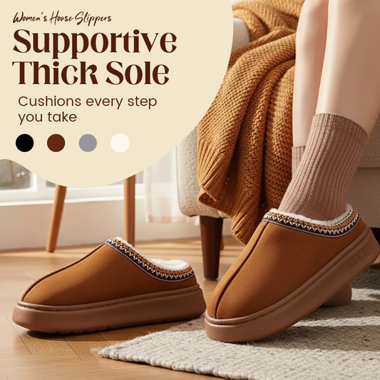 🖤Black Friday Hot Sale 50% OFF♟️Women’s Winter Closed Back House Slippers, Plush Fleece Lined, Thick Non-Slip Sole, Warm Cozy Indoor Home Slippers🥾