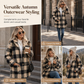 ✨ Retro & Warm 🍂 Women's Long Sleeve Plaid Faux Shearling Hooded Coat – Loose Casual Winter Outerwear 🧥 Short Facebook Headline