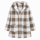 ✨ Retro & Warm 🍂 Women's Long Sleeve Plaid Faux Shearling Hooded Coat – Loose Casual Winter Outerwear 🧥 Short Facebook Headline
