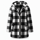 ✨ Retro & Warm 🍂 Women's Long Sleeve Plaid Faux Shearling Hooded Coat – Loose Casual Winter Outerwear 🧥 Short Facebook Headline