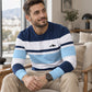 Men's Striped Crewneck Long Sleeve Top